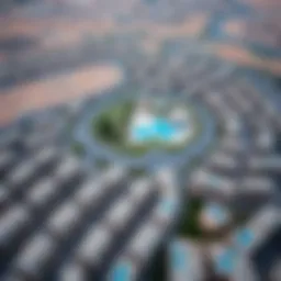 Aerial view of Al Furjan showcasing its layout