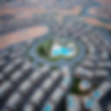 Aerial view of Al Furjan showcasing its layout