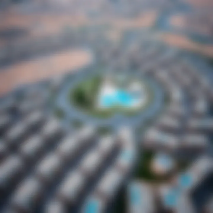 Aerial view of Al Furjan showcasing its layout