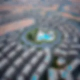 Aerial Perspective of Al Furjan's Urban Layout Aerial view of Al Furjan showcasing its layout