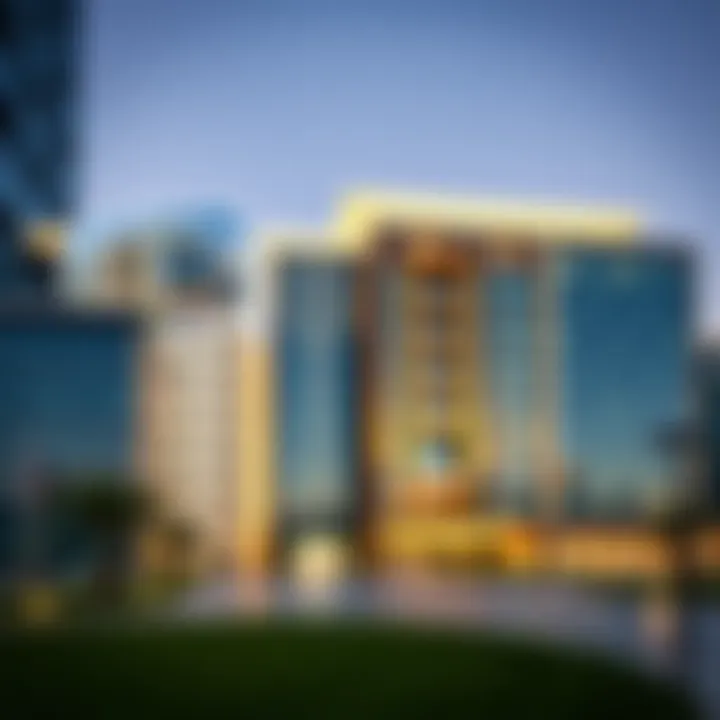 Innovative Architecture of Al Maktoum City Architectural blueprint of a modern building in Al Maktoum City