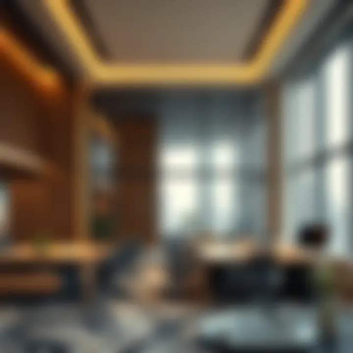 Interior Office Layout of Al-Masood Tower Interior office layout highlighting the innovative design of Al-Masood Tower