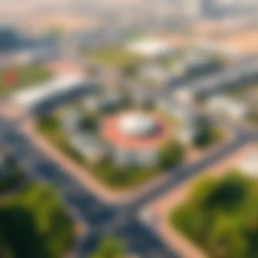 Aerial view of Al Mizhar 3 showcasing its layout and surrounding areas