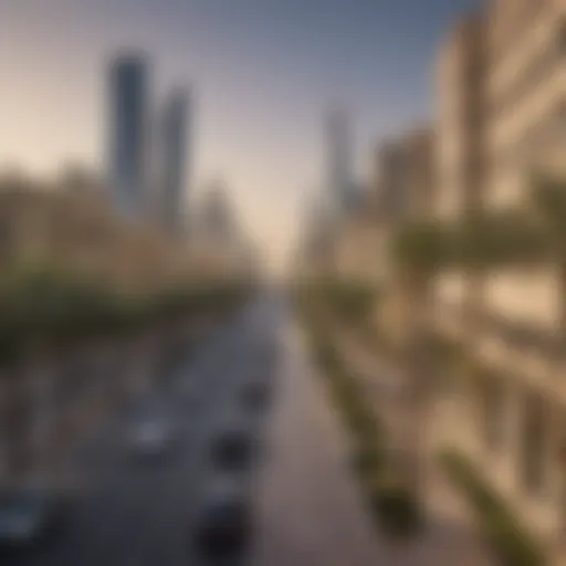 A panoramic view of Al Nahyan Street showcasing its urban landscape