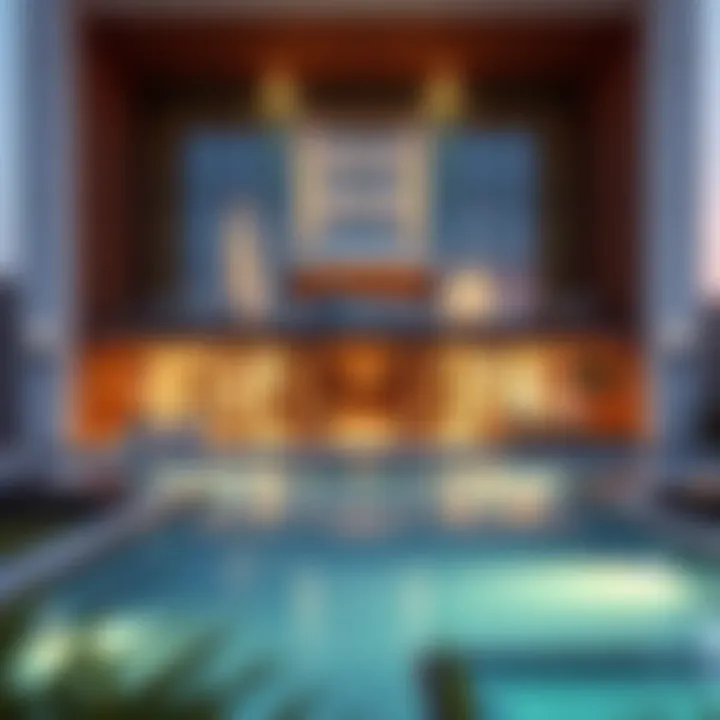 Architectural Marvel of Al Rimmal Residence Stunning exterior view of Al Rimmal Residence showcasing its modern architecture