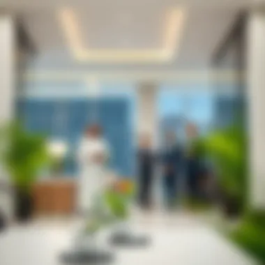 Investment Opportunities at Al Sahaa Real Estate Modern real estate office with professional team discussing investments