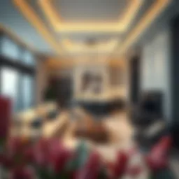 Luxurious apartment interiors showcasing contemporary design