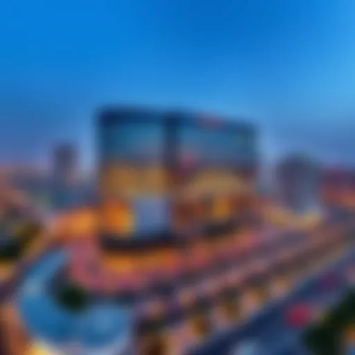 Aerial view of Al Zarooni Business Center showcasing its modern architecture