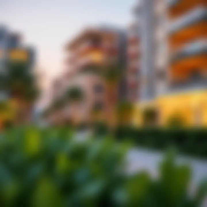 A vibrant community space developed by Aldar, highlighting modern living