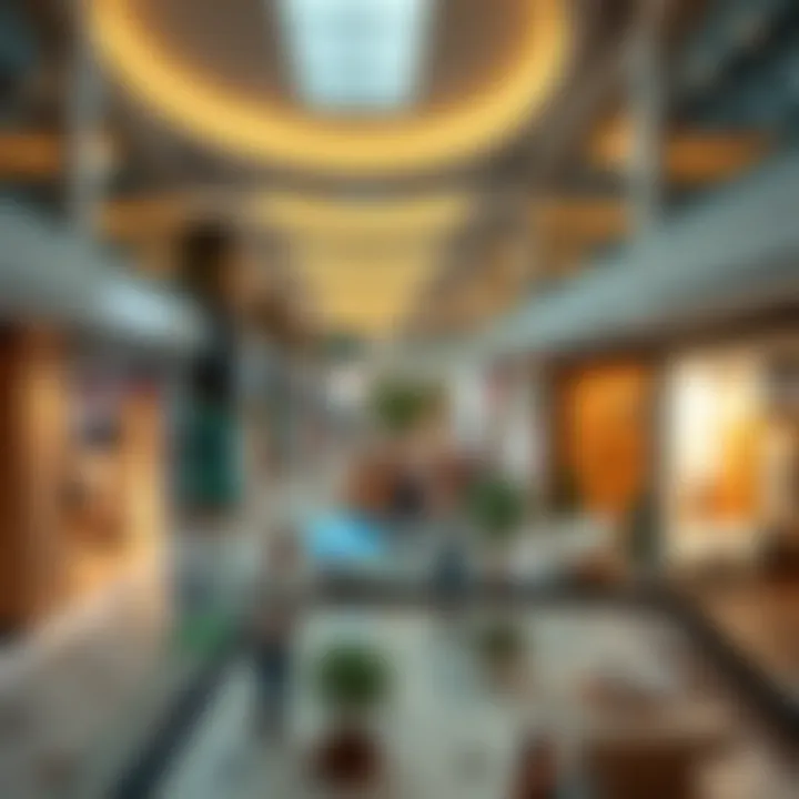 Interior view of the expansive shopping area filled with a variety of retail stores