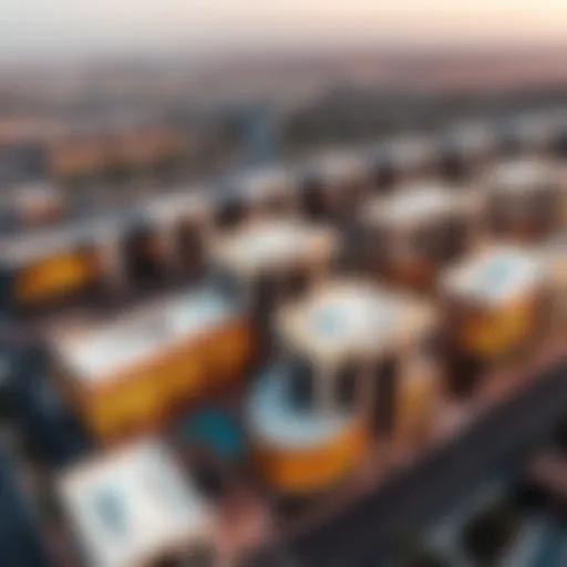 Aerial view of Amber Studio City showcasing modern architecture