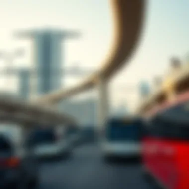 Modern transportation showcasing the city's infrastructure