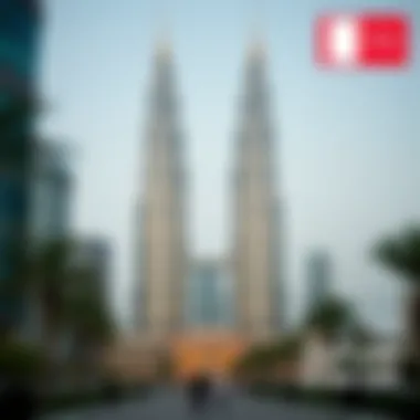 The futuristic design of the Emirates Towers reflecting the aspirations of a modern economy.