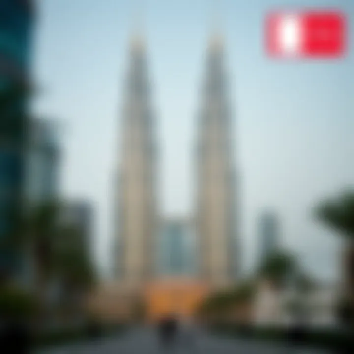 The futuristic design of the Emirates Towers reflecting the aspirations of a modern economy.