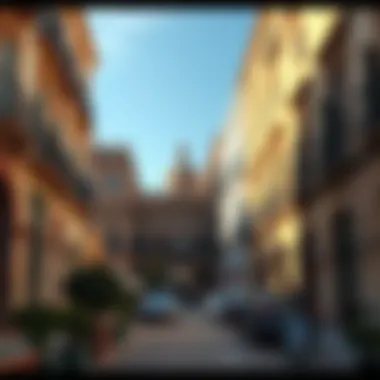 Granada's Urban Layout: A Reflection of Cultural Interchange Vibrant street layout of historic Granada showcasing cultural coexistence