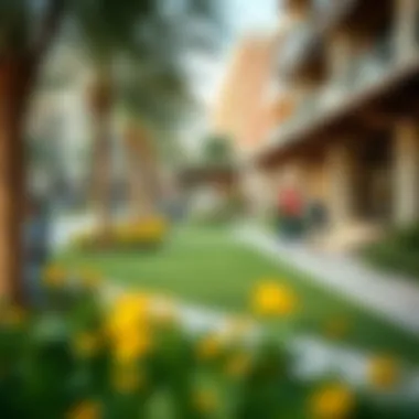Vibrant community life in a Dubai neighborhood with parks and amenities