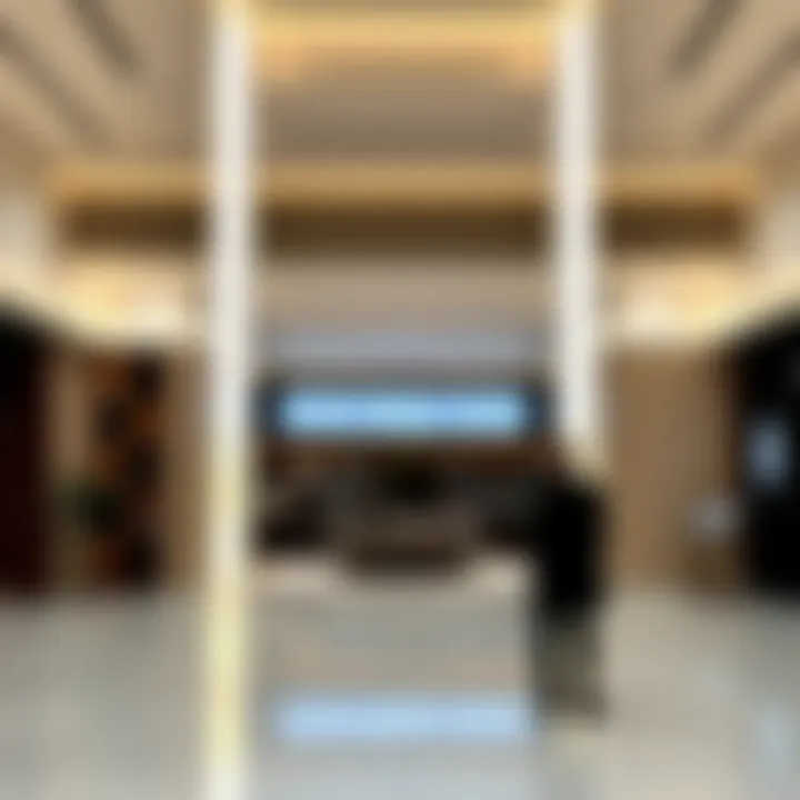 Interior of Aster Hudaiba Awards Building Interior space highlighting contemporary design elements and award displays