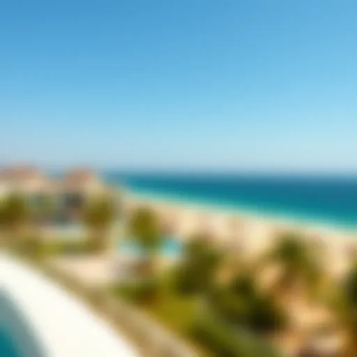 Coastal Luxury: Villas on Dubai's Beachfront Stunning view of Dubai's coastline with luxury villas