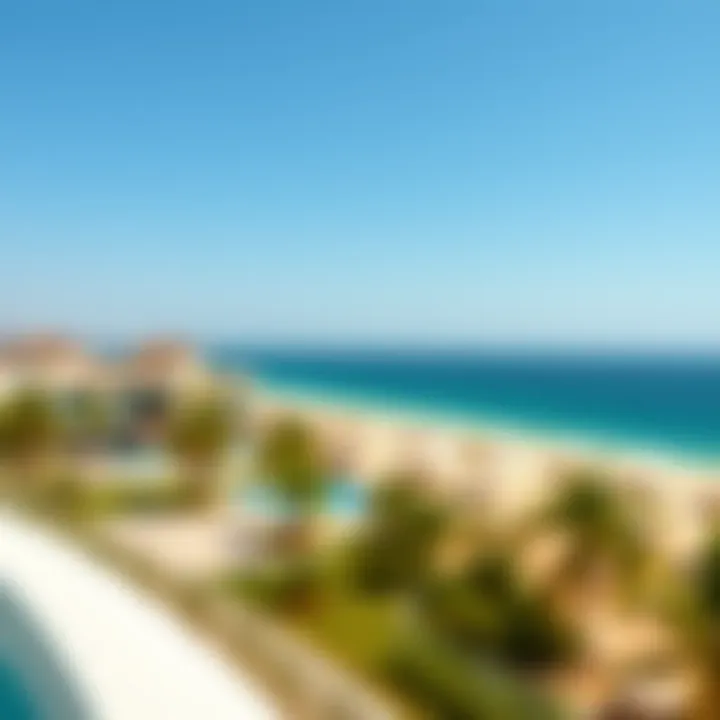 Coastal Luxury: Villas on Dubai's Beachfront Stunning view of Dubai's coastline with luxury villas