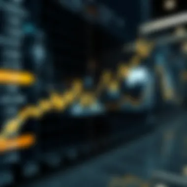 Stock market graph showcasing upward trends