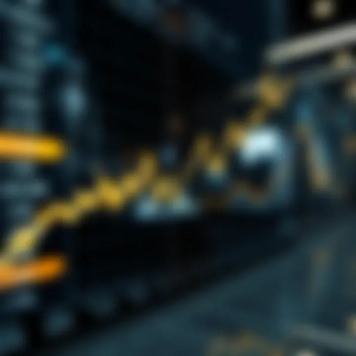 Stock market graph showcasing upward trends