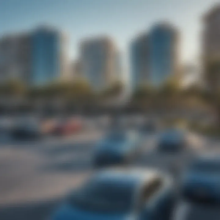 A close-up of parking occupancy levels influencing property values in Blue Waters