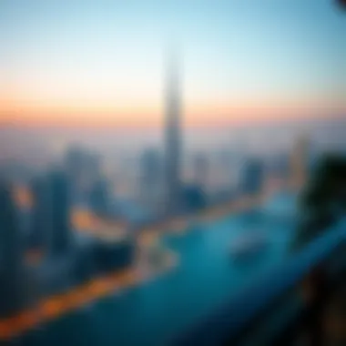 Panoramic Dubai Skyline from Boutique 23 Panoramic view of Dubai skyline from Boutique 23