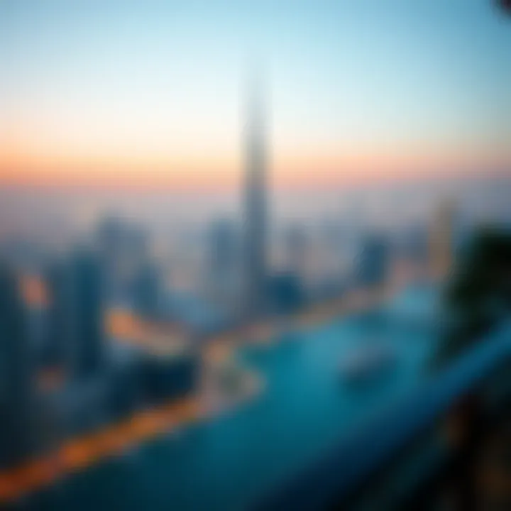 Panoramic Dubai Skyline from Boutique 23 Panoramic view of Dubai skyline from Boutique 23