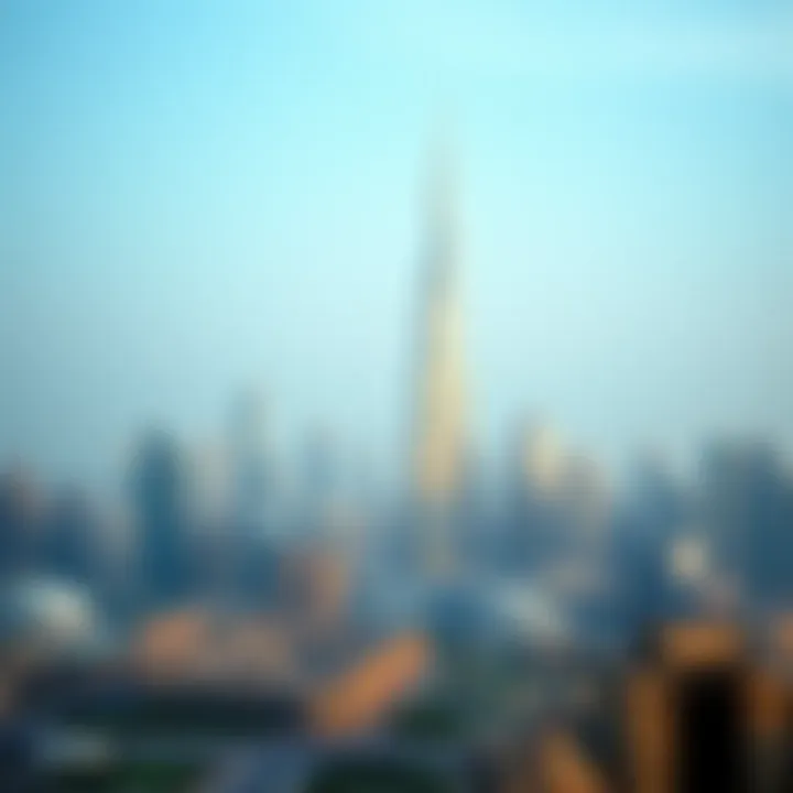 Panoramic view of Burj Al Nahda within Dubai's skyline
