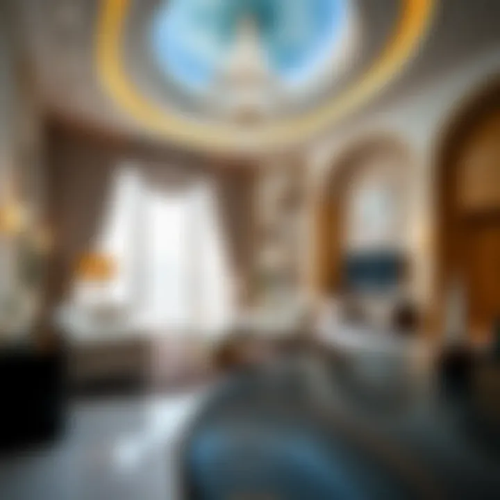 Interior design elements of Burj Al Sheikh Maryam highlighting luxury