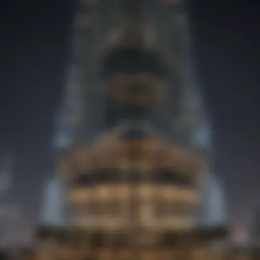 Burj Khalifa illuminated at night, reflecting its grandeur and cultural significance