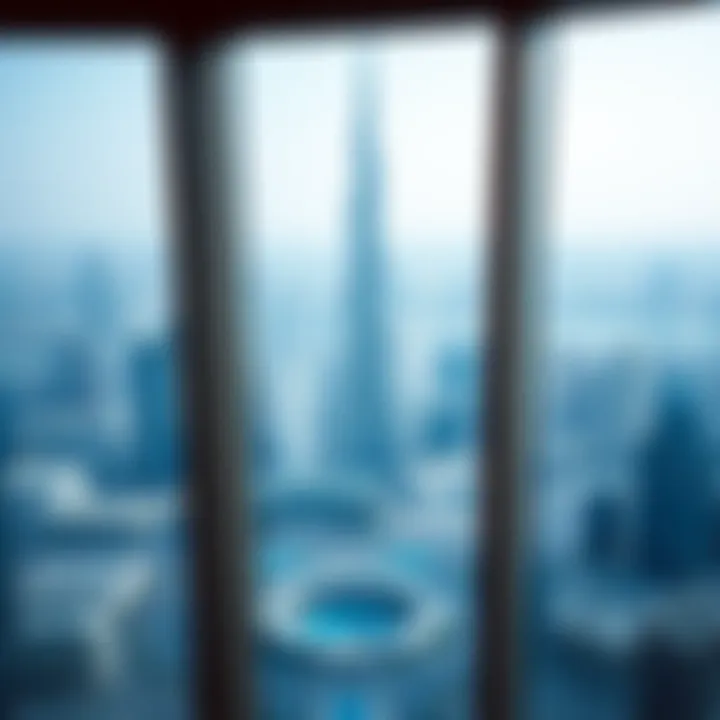 Panoramic Skyline from Burj Khalifa Panoramic skyline view from a flat in Burj Khalifa