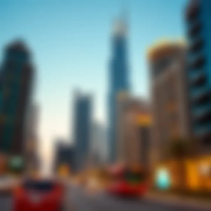 Burj Vista Tower 1 integrated within Dubai's vibrant urban landscape