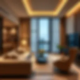 Luxurious living space at Citadines Dubai showcasing modern design elements