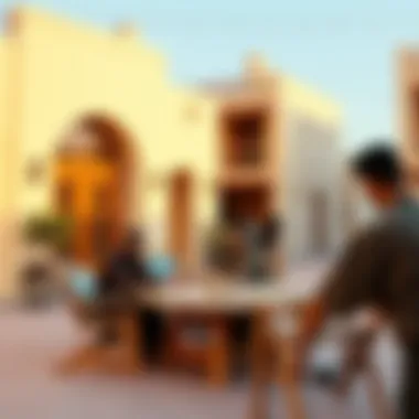 Social Aspects of Al Tawar Living Community gathering area highlighting the social aspect of Al Tawar