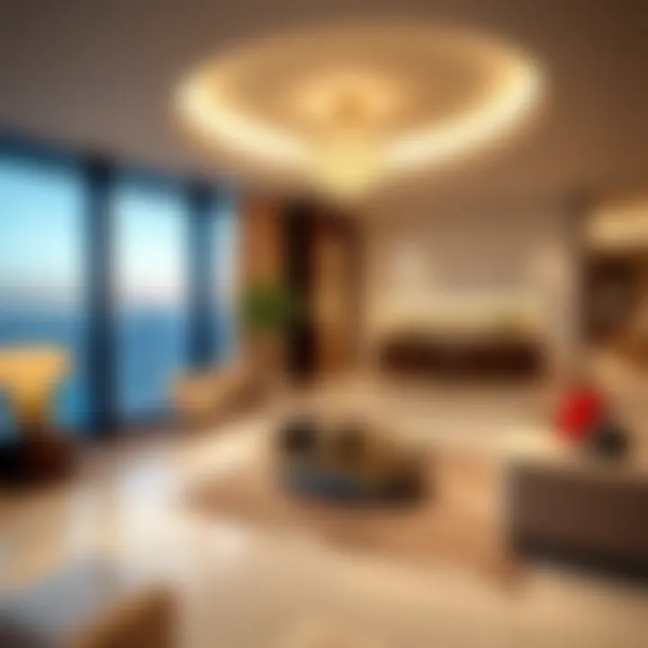 Luxurious Interior of Sky View Dubai The luxurious interior of Sky View, emphasizing its elegant design.