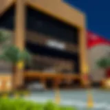 Exterior view of Nakheel Mall showcasing parking facilities