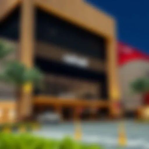 Exterior view of Nakheel Mall showcasing parking facilities