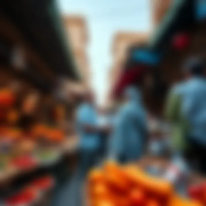 Local Market Experience in Daira Market stalls displaying local produce and goods in a vibrant Daira market