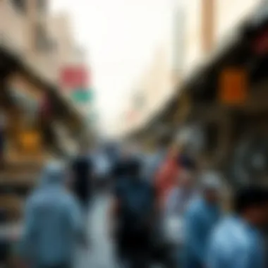 An overview of Deira Market bustling with activity