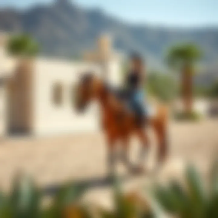 Training session in progress at the Desert Palm riding school