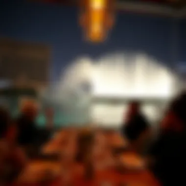 Unforgettable Dining Experience with Fountain Entertainment Guests enjoying a meal while watching the Dubai Fountain show