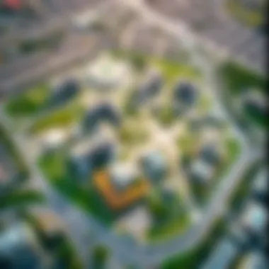 Aerial View of District One Master Plan Aerial view of District One showcasing the master plan layout