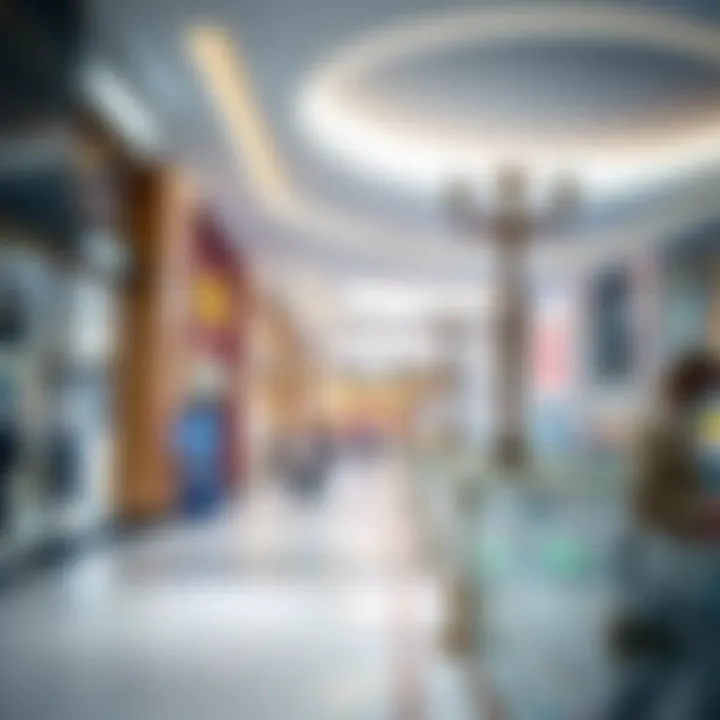 Luxury Retail Experience at the Promenade High-end retail shops lining the promenade, exemplifying luxury shopping