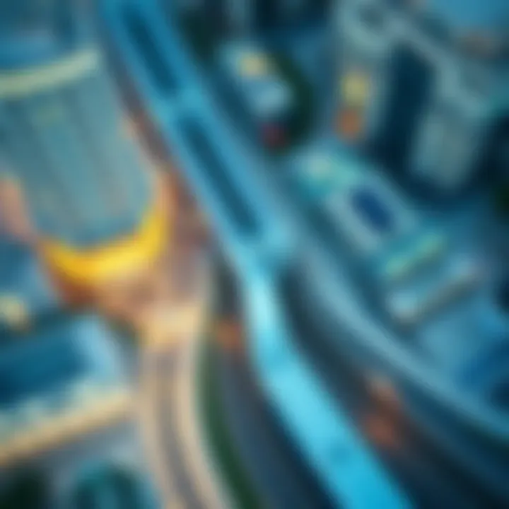 Aerial view of Dubai Metro Blue Line