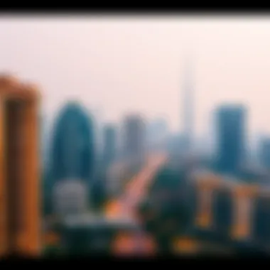 Dubai skyline with real estate properties