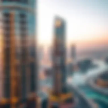 Aerial View of Elegance Tower An aerial view of the Elegance Tower set against Dubai's skyline