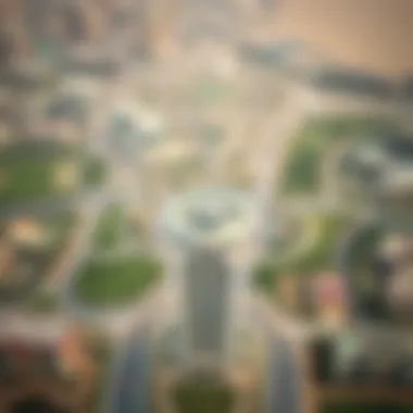 Emerald Tower's Strategic Position in JVC Aerial view of Jumeirah Village Circle highlighting Emerald Tower's prime location