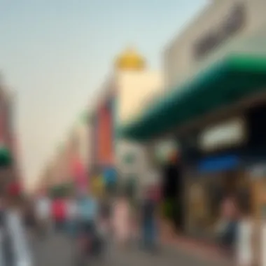 Shopping District in Aghadeer A busy shopping district in Aghadeer featuring a variety of retail options.