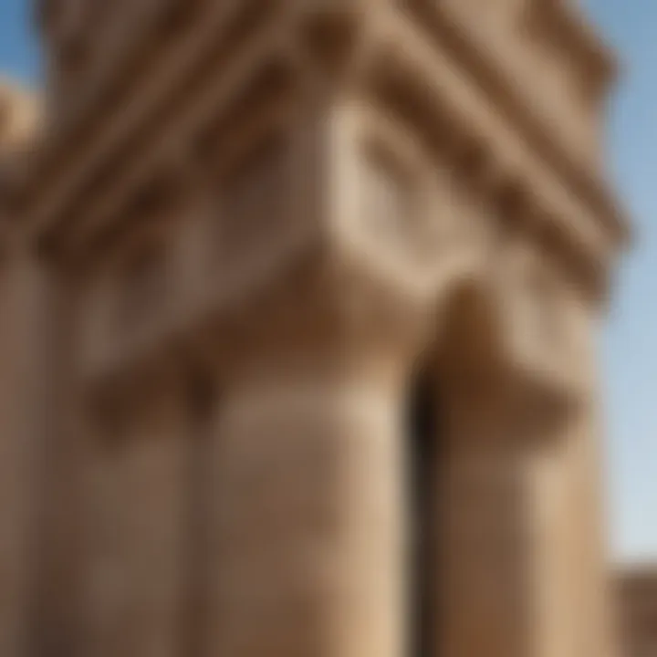 Close-up of Al Diwan Tower's architectural details